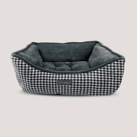NANDOG Houndstooth Micro Plush Reversible Pet Bed