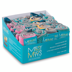 Messy Mutts Microfiber Dual Sided Emergency Mini Towel with Clip Assorted 20ct 10" x 10" CDU