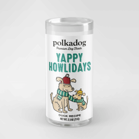 Polka Dog Holiday Mini Tube: Yappy Howlidays, Lucky Duck Bits 2oz
