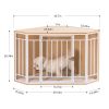 Mewoofun Wooden and Metal Dog House for Small/Medium Dog Crate Furniture Pets