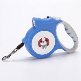 LED Lighted Retractable Nylon Dog Leash (Color: Blue)
